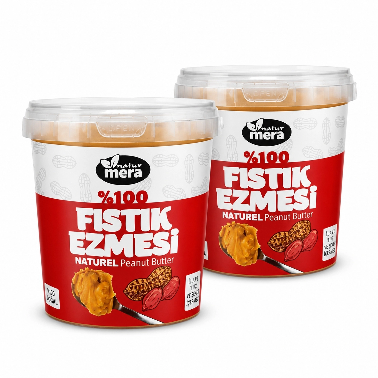 2 Adet Kavrulmuş Fıstık Ezmesi 1000g
