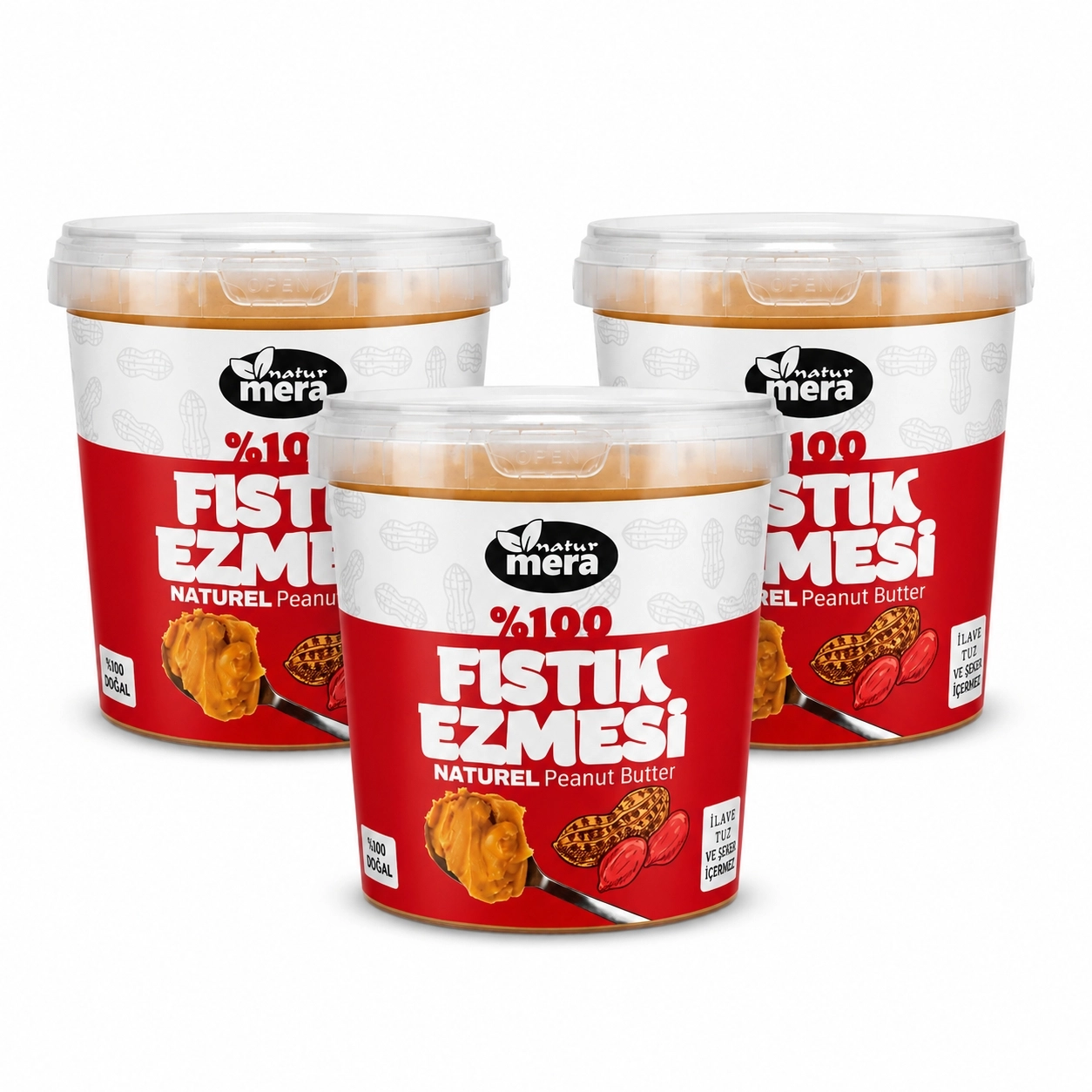 3 Adet Kavrulmuş Fıstık Ezmesi 1000g