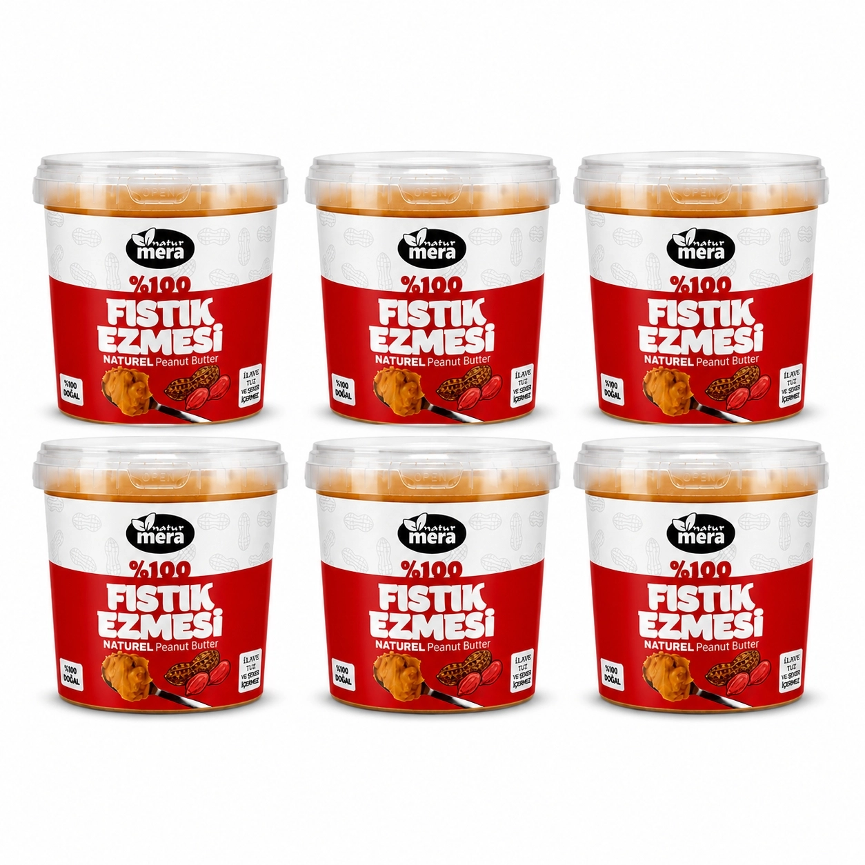 6 Adet Kavrulmuş Fıstık Ezmesi 1000g