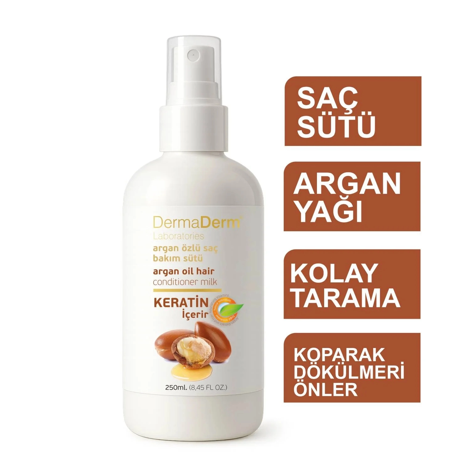 DermaDerm Argan Yağı Saç Bakım Sütü 250Ml