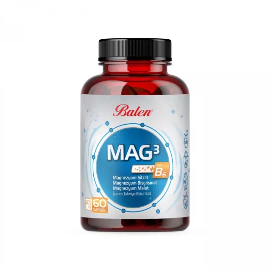 Mag 3 Magnezyum Sitrat & Bisglisinat & Malat 679 mg *60 kapsül