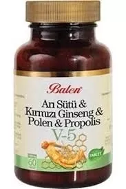 Balen (V5) Arı Sütü& Ginseng& Polen& Propolis Tablet 1015 Mg* 60