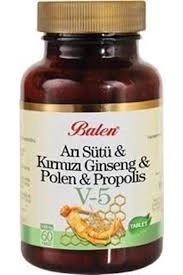 Balen (V5) Arı Sütü& Ginseng& Polen& Propolis Tablet 1015 Mg* 60